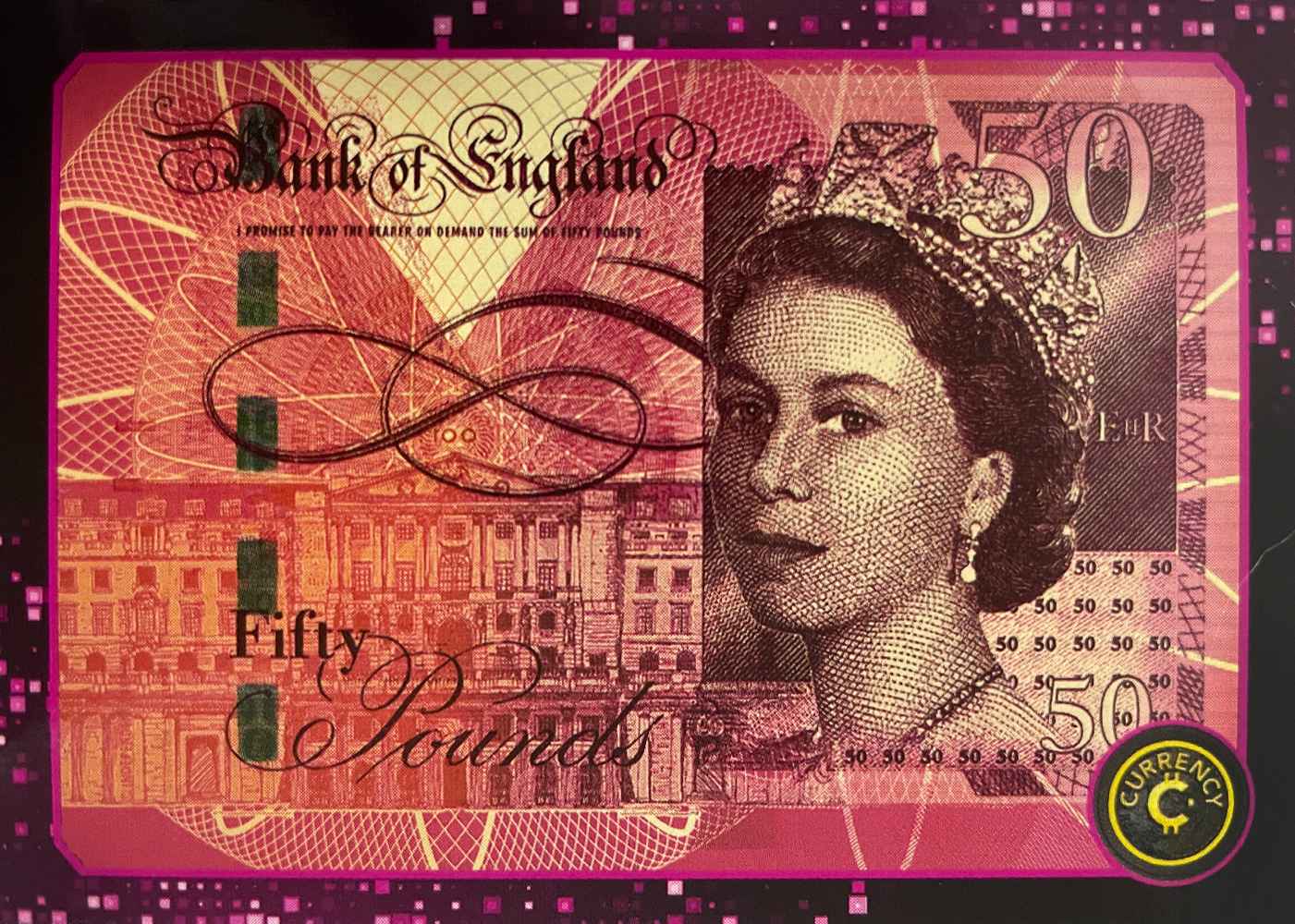 $50 British Pound Sterling Note card front