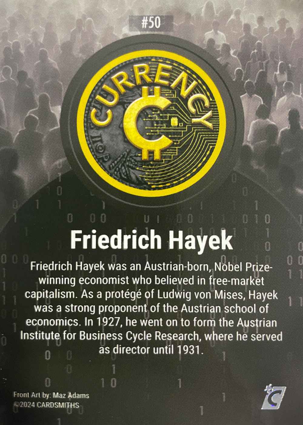 Friedrich Hayek (Base) card back