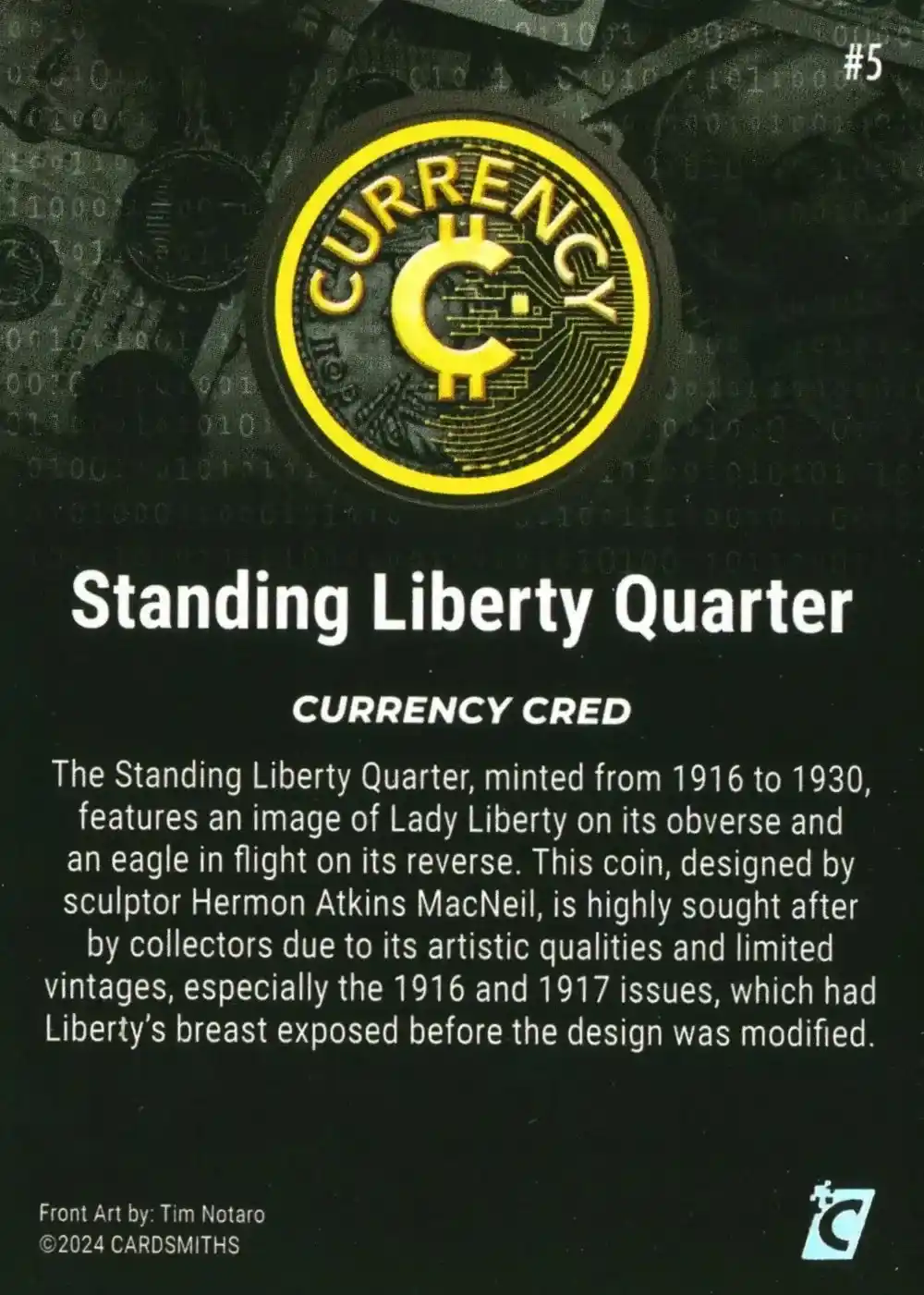 Standing Liberty Quarter (Base) card back