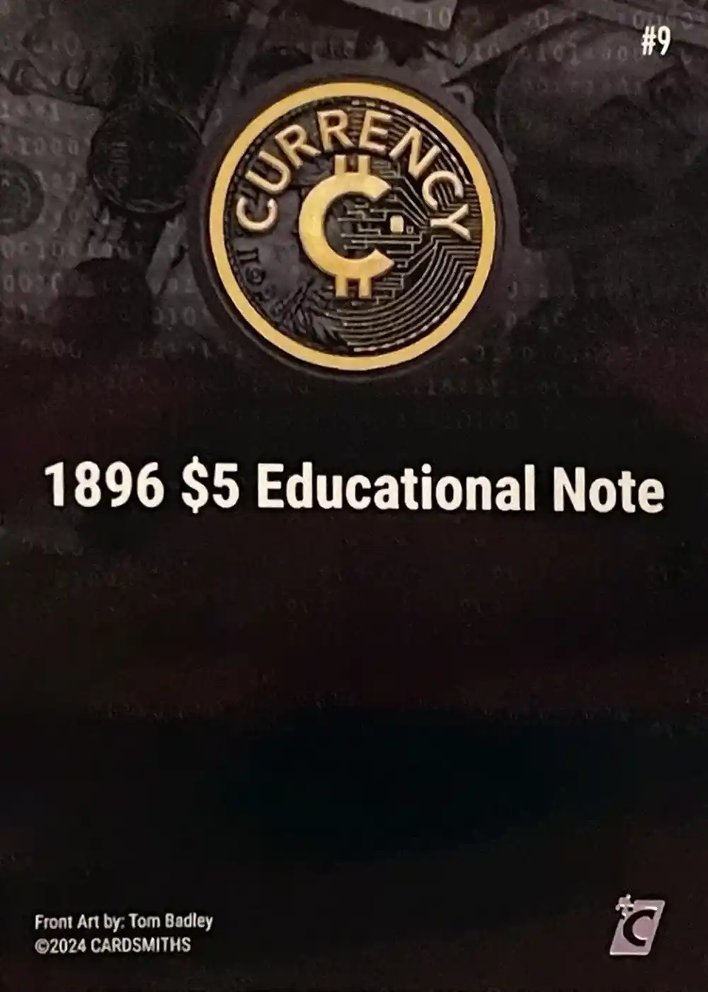 1896 $5 Educational Note (Base) card back