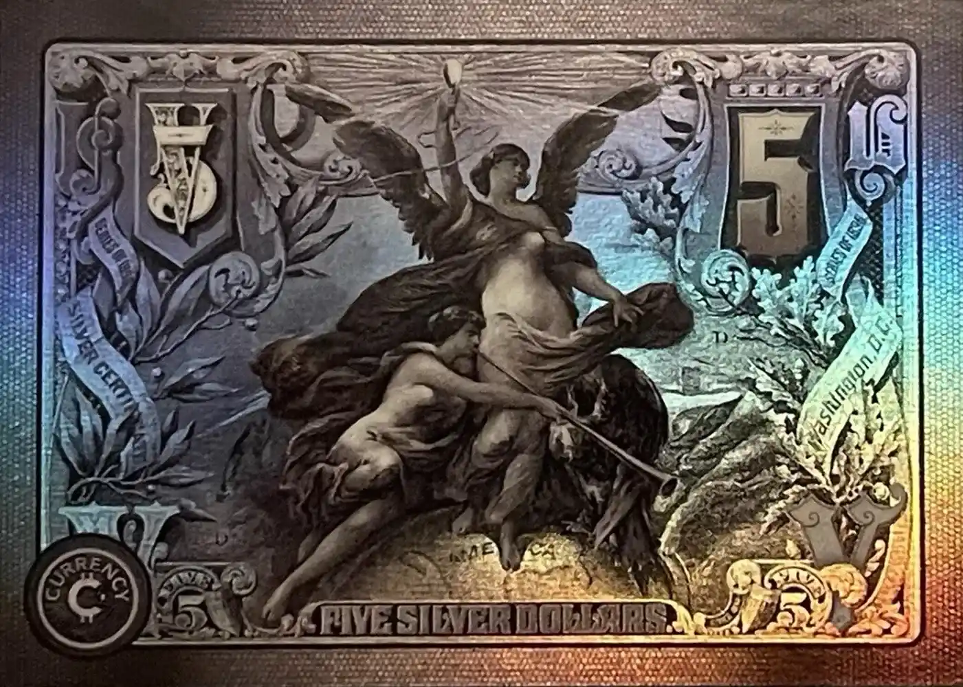 1896 $5 Educational Note (Rainbow Holofoil) thumbnail