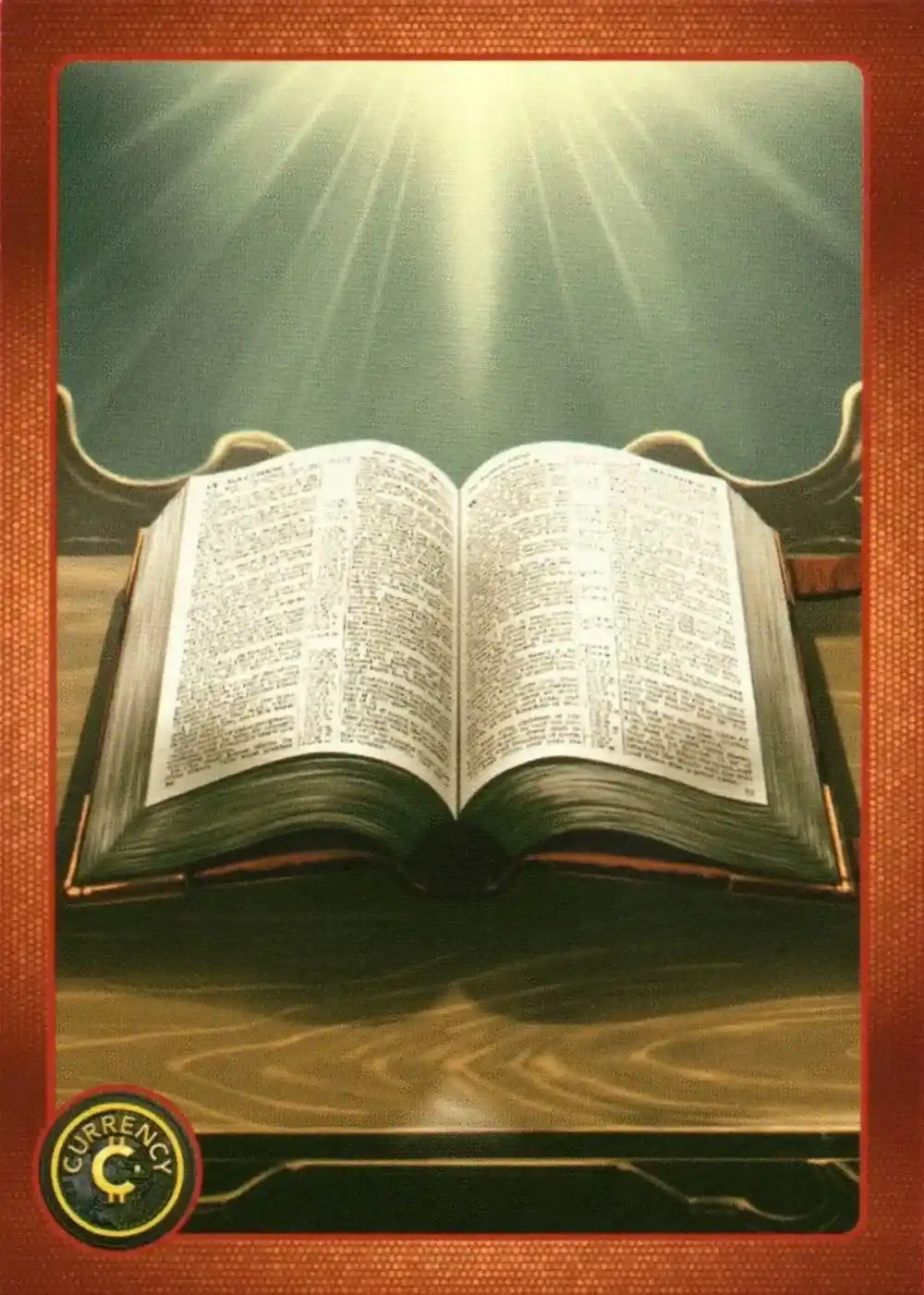 The Bible card front