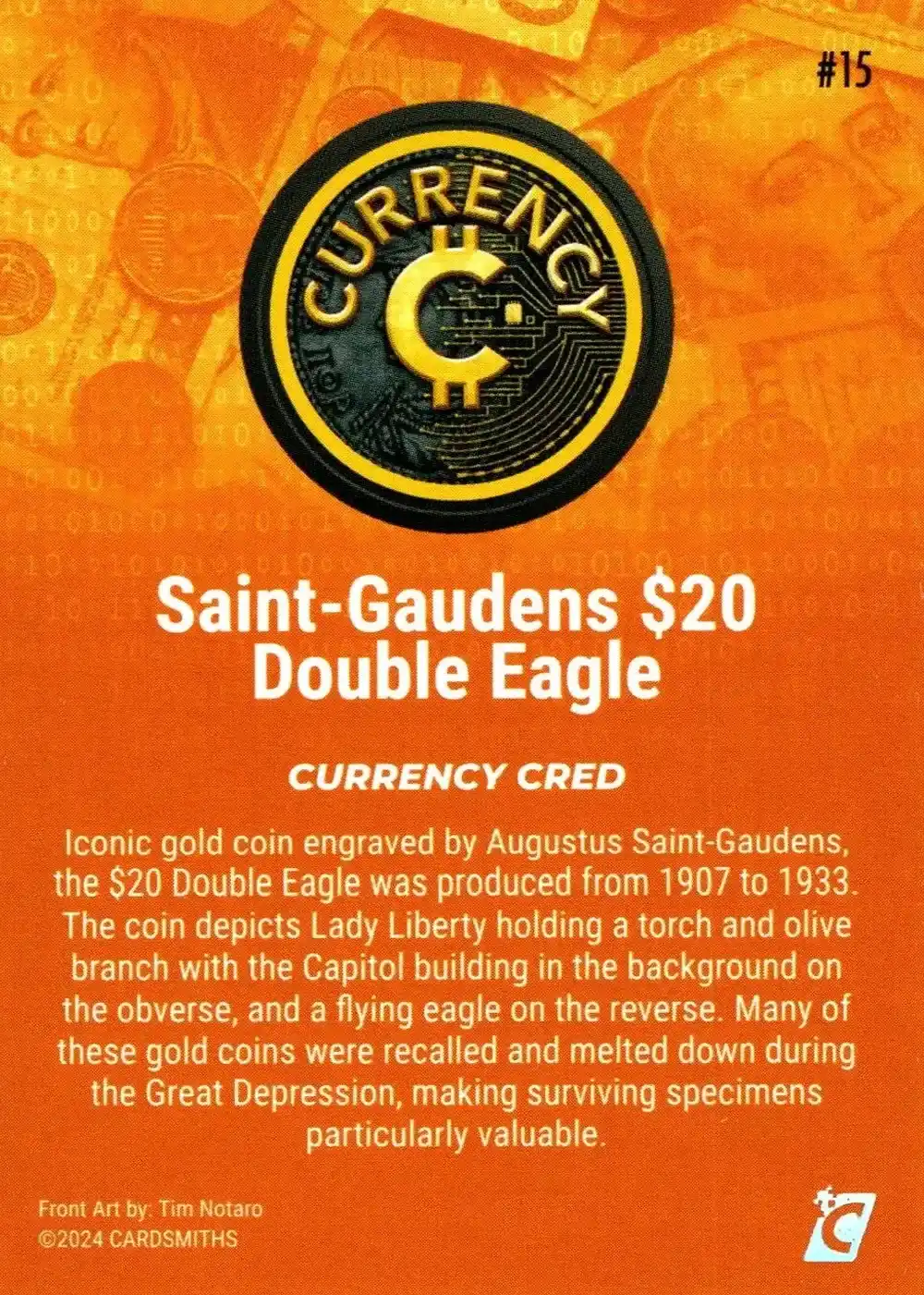 Saint-Gaudens $20 Double Eagle (Base) card back