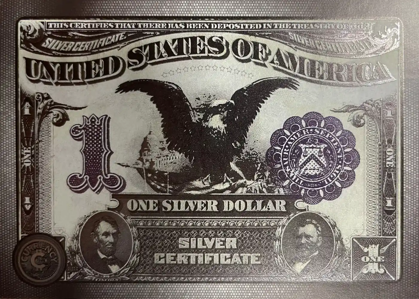 1899 $1 Silver Certificate "Black Eagle" (Iced Foil) thumbnail