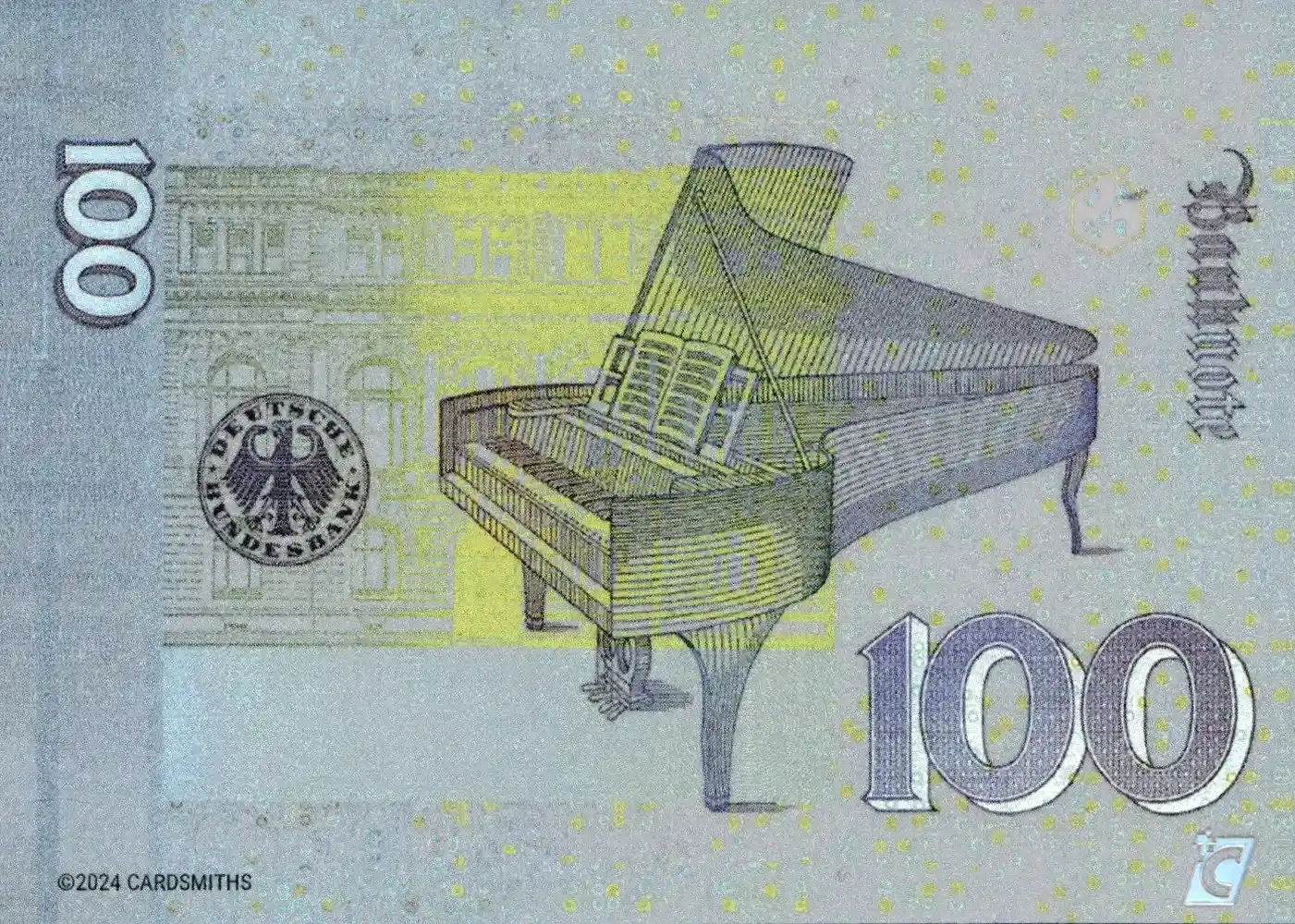 German 100 Deutsche Mark (Double-Sided Holo Foil) card back