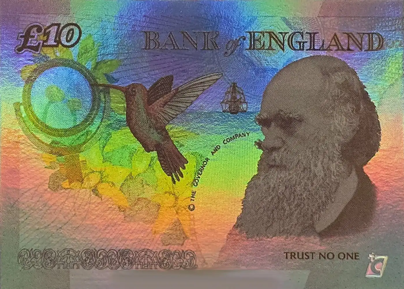 Banksy Di-Faced Tenner (Double-Sided Holo Foil) card back