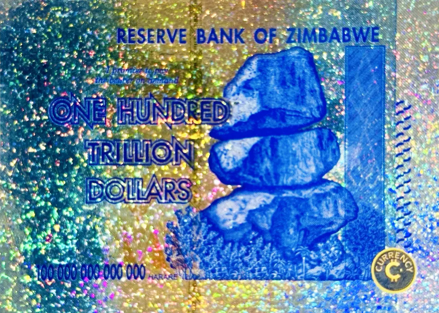 Zimbabwe One Hundred Trillion Dollars (Crystal Sparkle) thumbnail