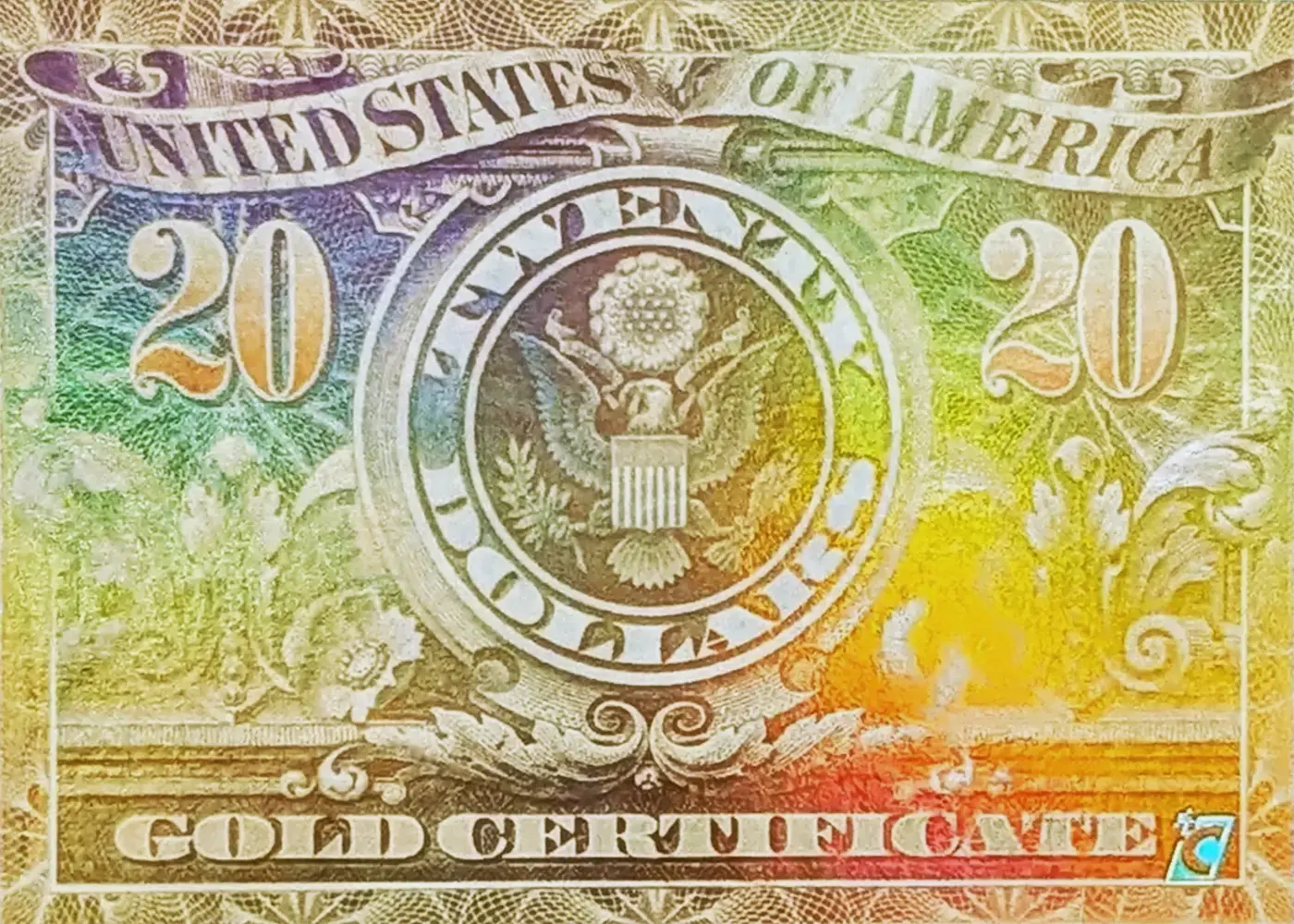 1907 $20 Gold Certificate (Double-Sided Holo Foil) card back