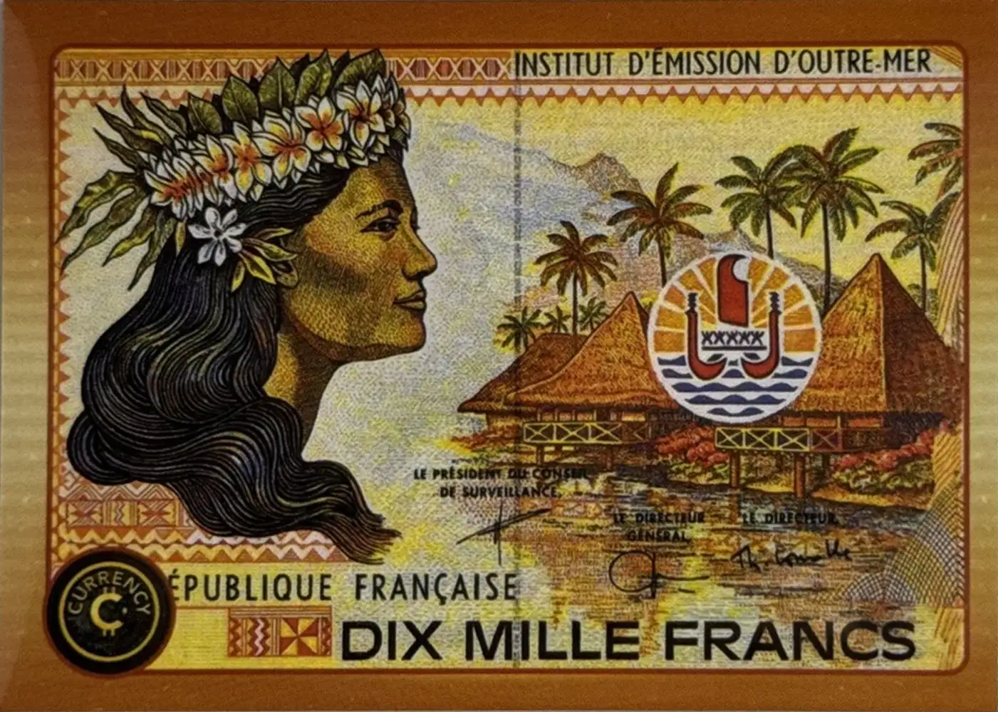 10000 CFP Francs card front