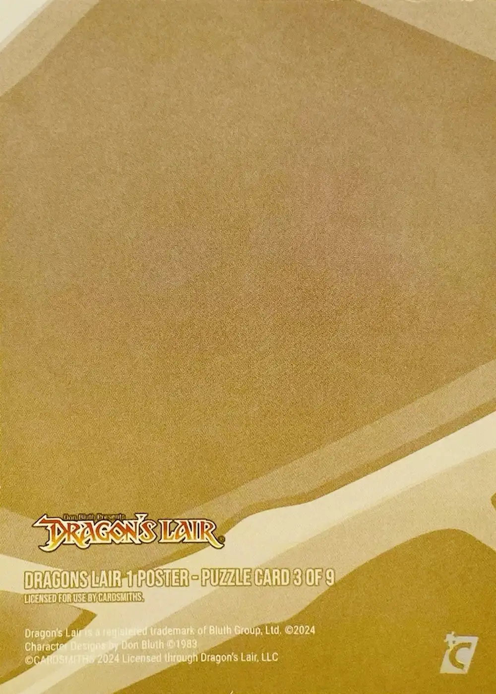 Dragon's Lair 1 Poster (Puzzle Card) card back