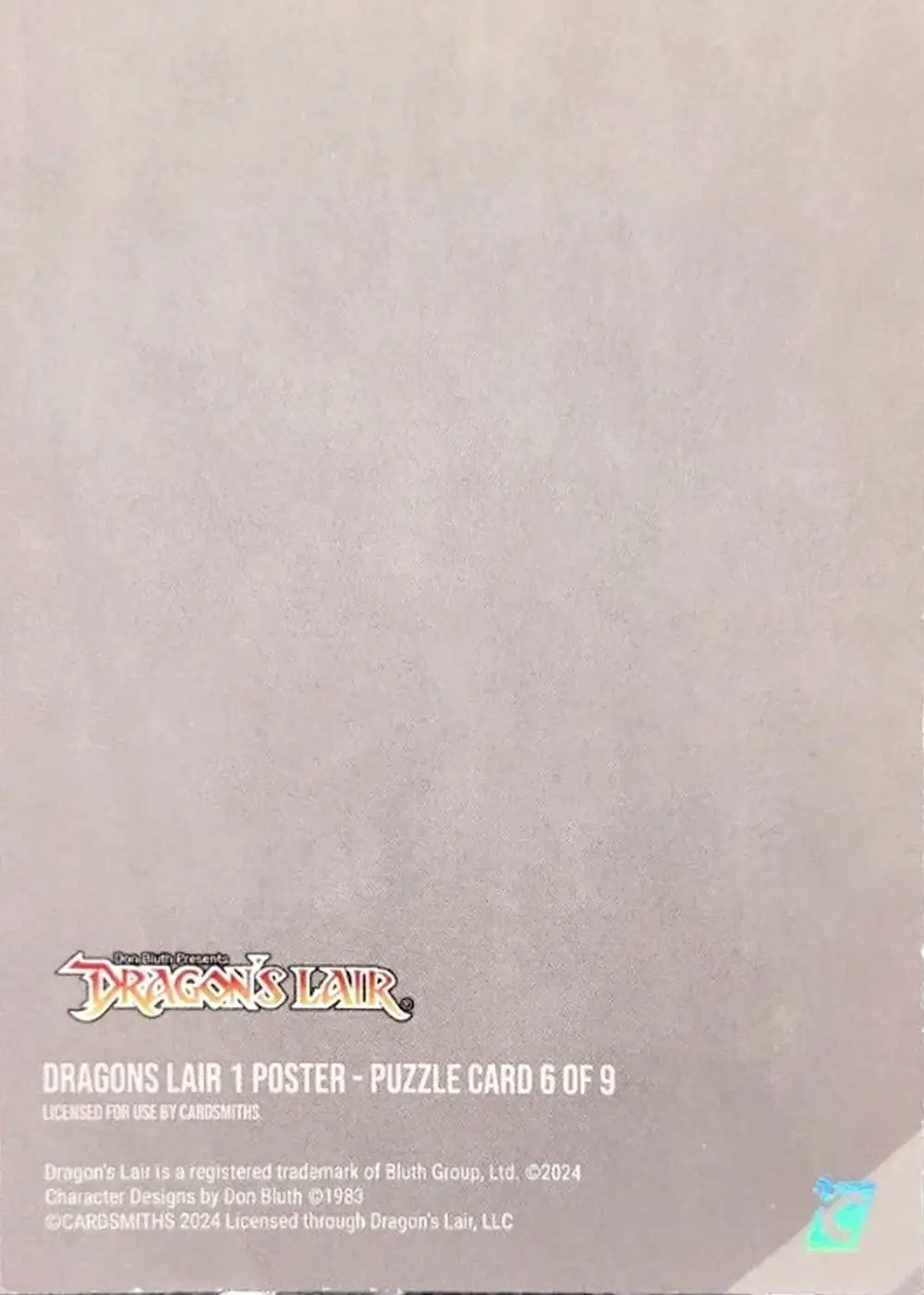 Dragon's Lair 1 Poster (Puzzle Card) card back