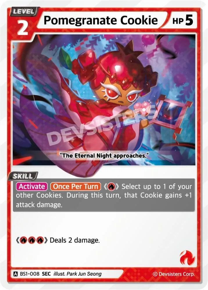 Pomegranate Cookie (SEC) card front