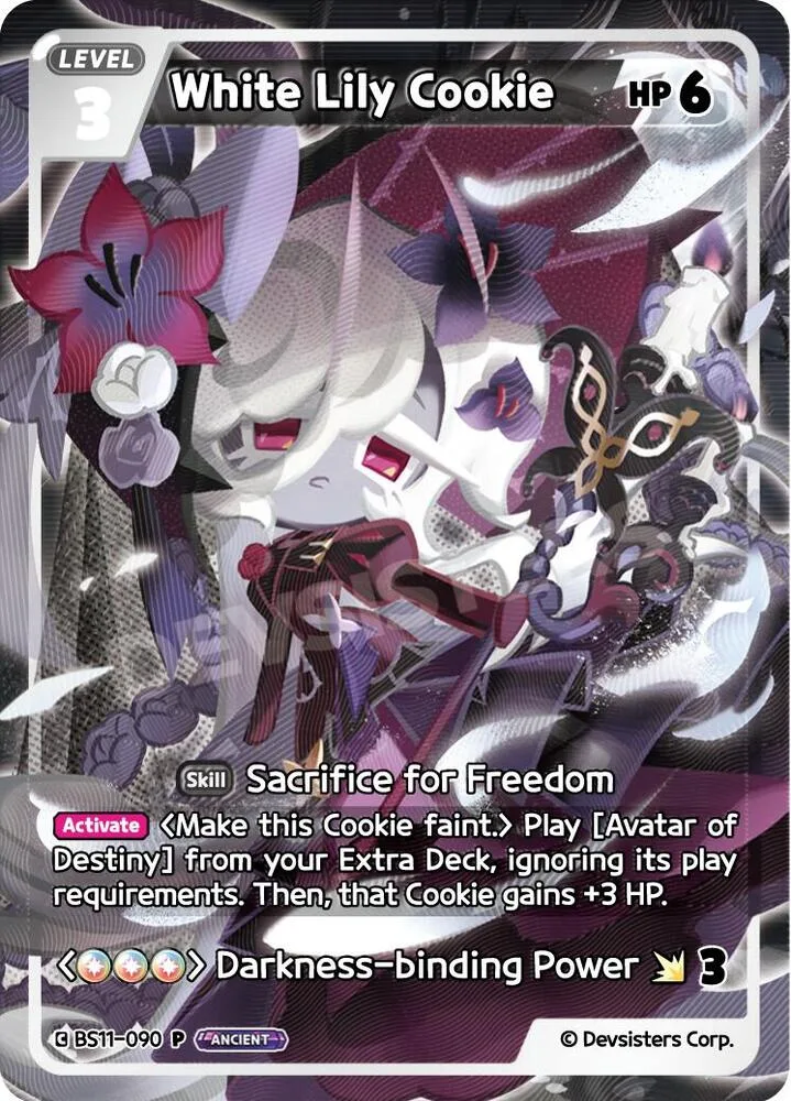 White Lily Cookie card front