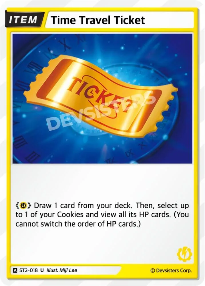 Time Travel Ticket card front
