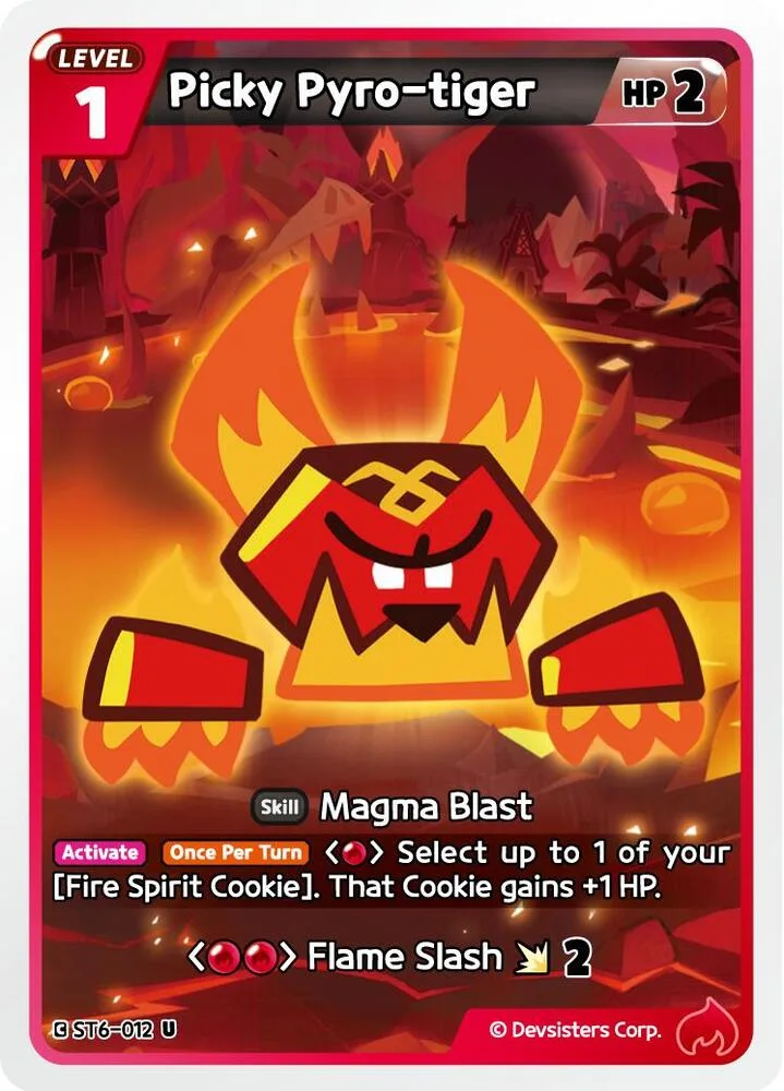 Picky Pyro-tiger card front