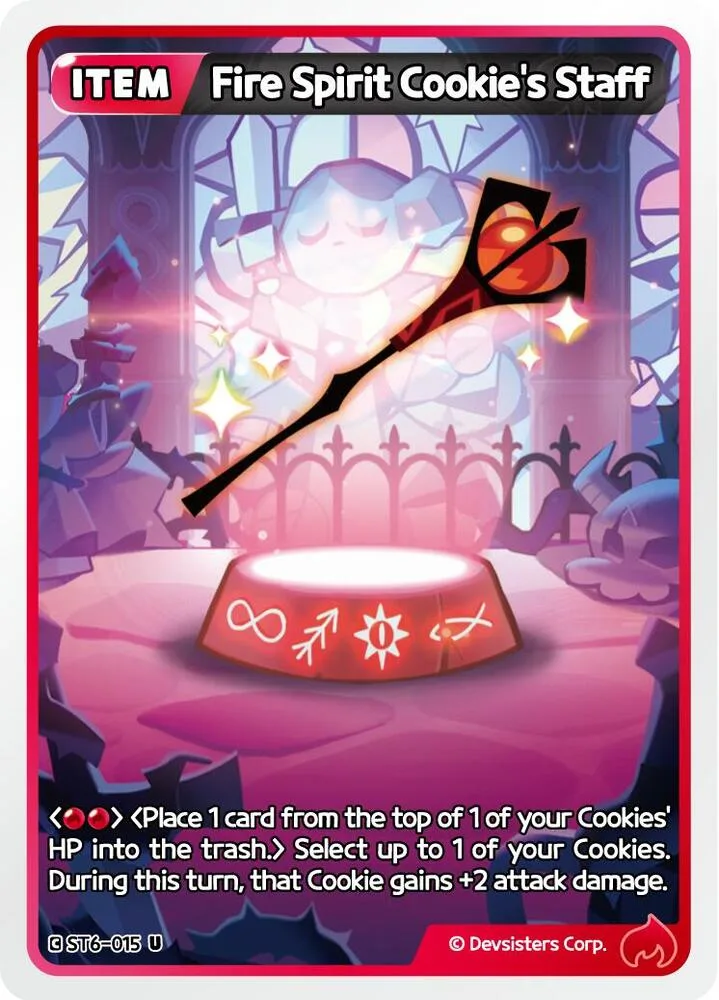 Fire Spirit Cookie's Staff card front