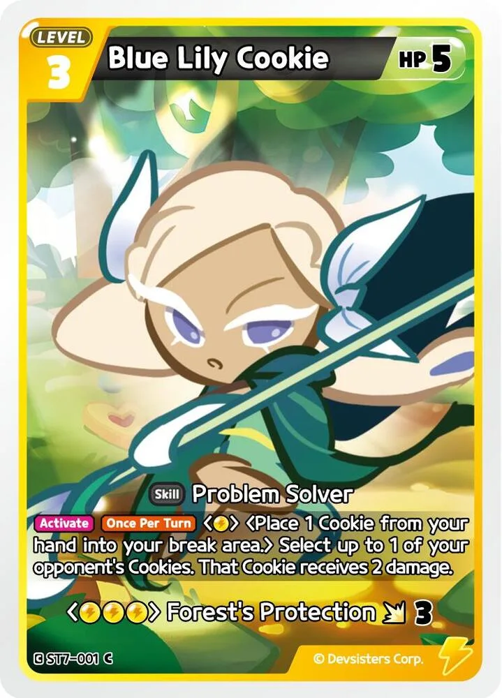 Blue Lily Cookie card front
