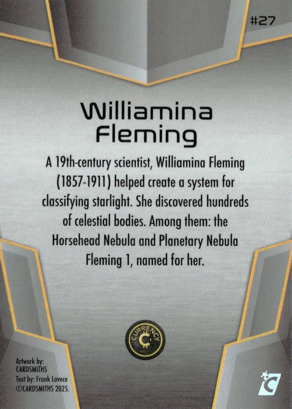 Williamina Fleming (Base) card back