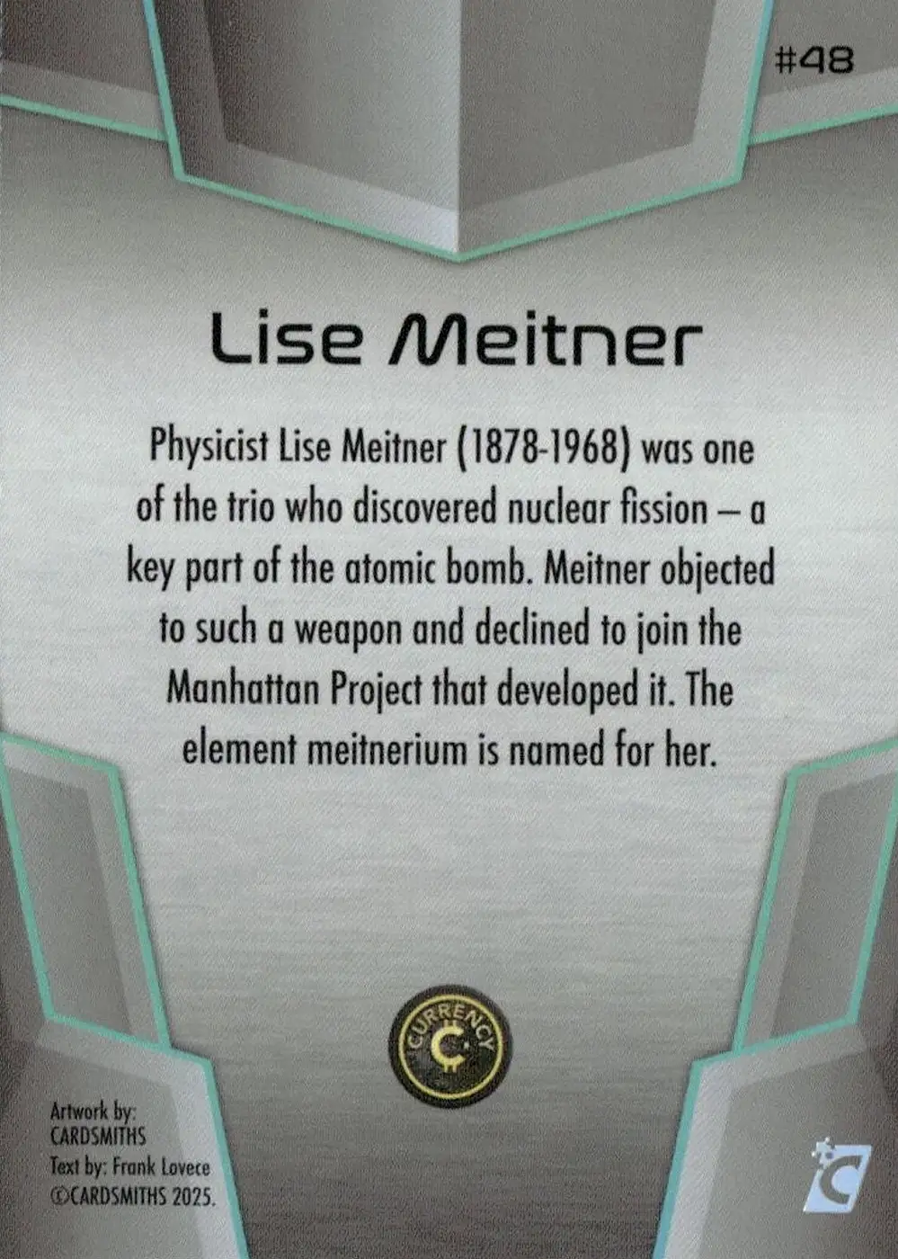 Lise Meitner (Base) card back