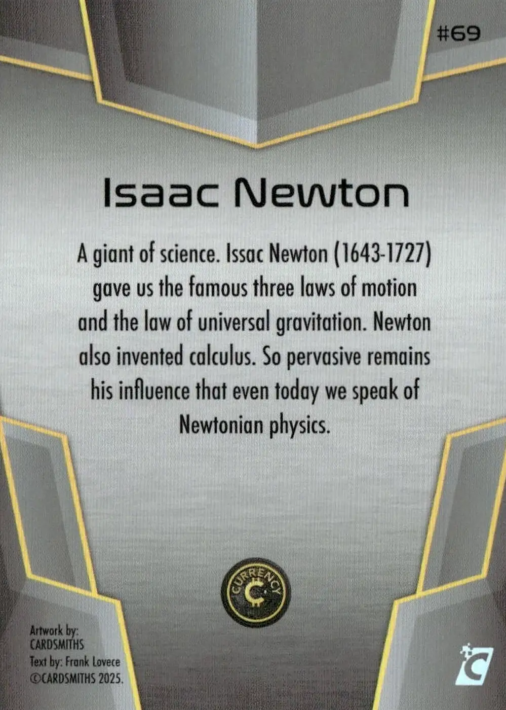 Isaac Newton (Base) card back