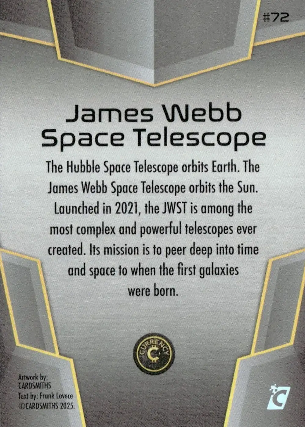 James Webb Space Telescope (Base) card back