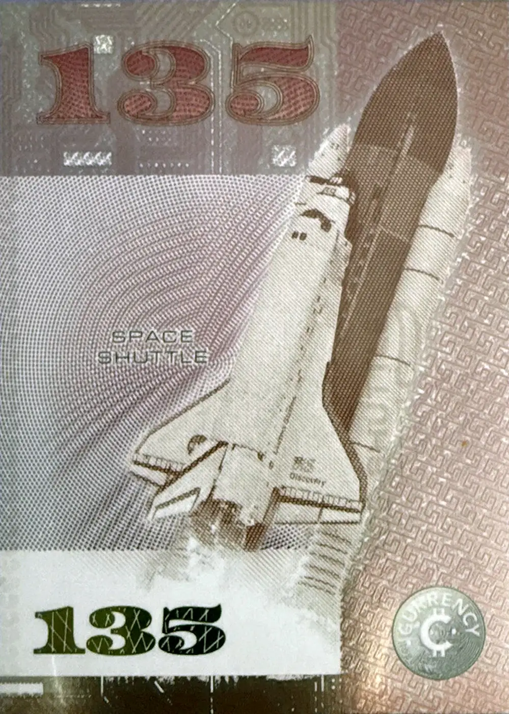 Space Shuttle (135) (Cold Foil) card back
