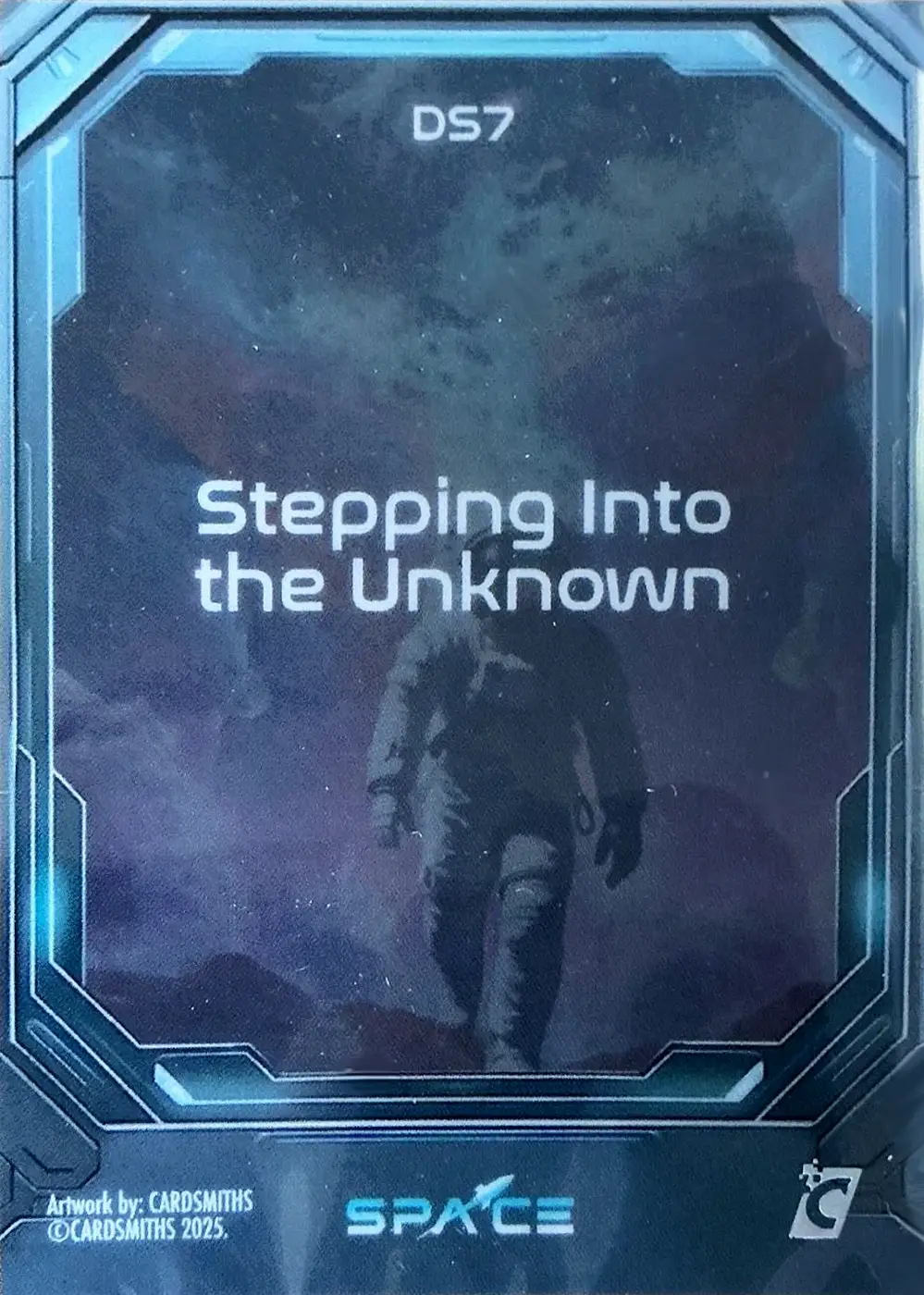 Stepping into the unknown (Deep Space Refractor) card back