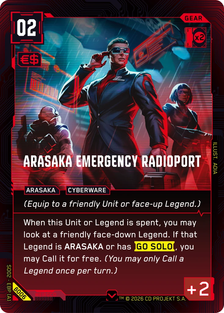 Arasaka Emergency Radioport card front