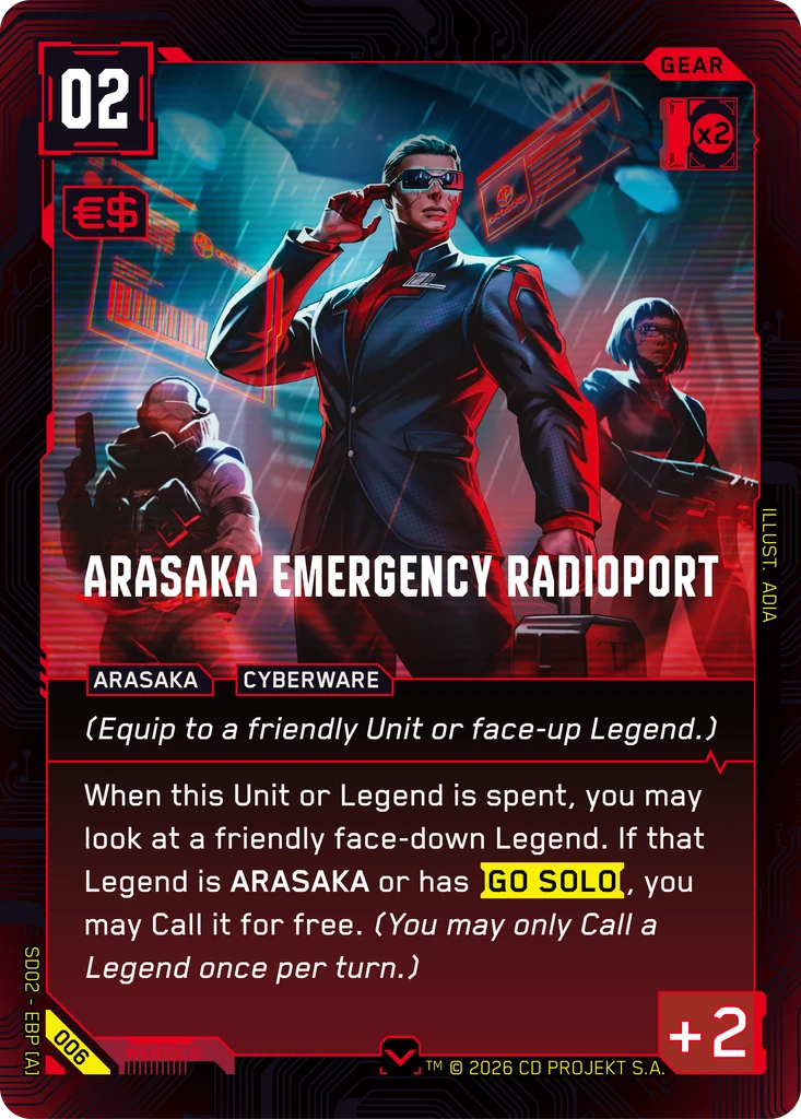Arasaka Emergency Radioport card front