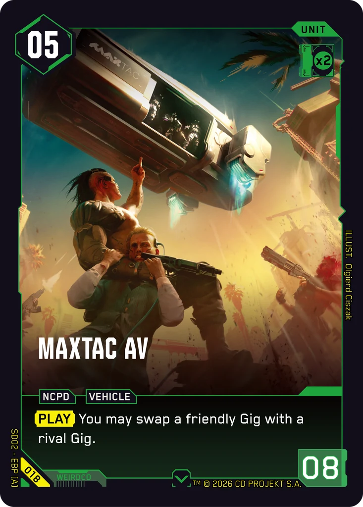 MaxTac AV card front