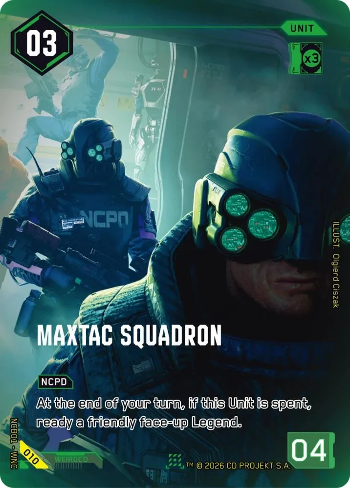 MaxTac Squadron card front