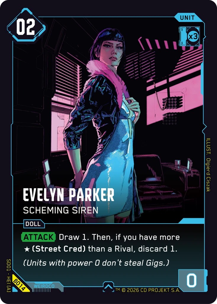 Evelyn Parker — Scheming Siren card front