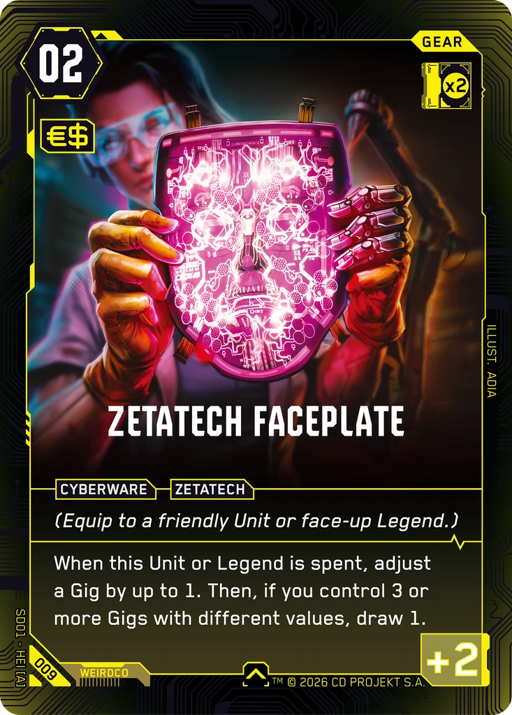 Zetatech Faceplate card front