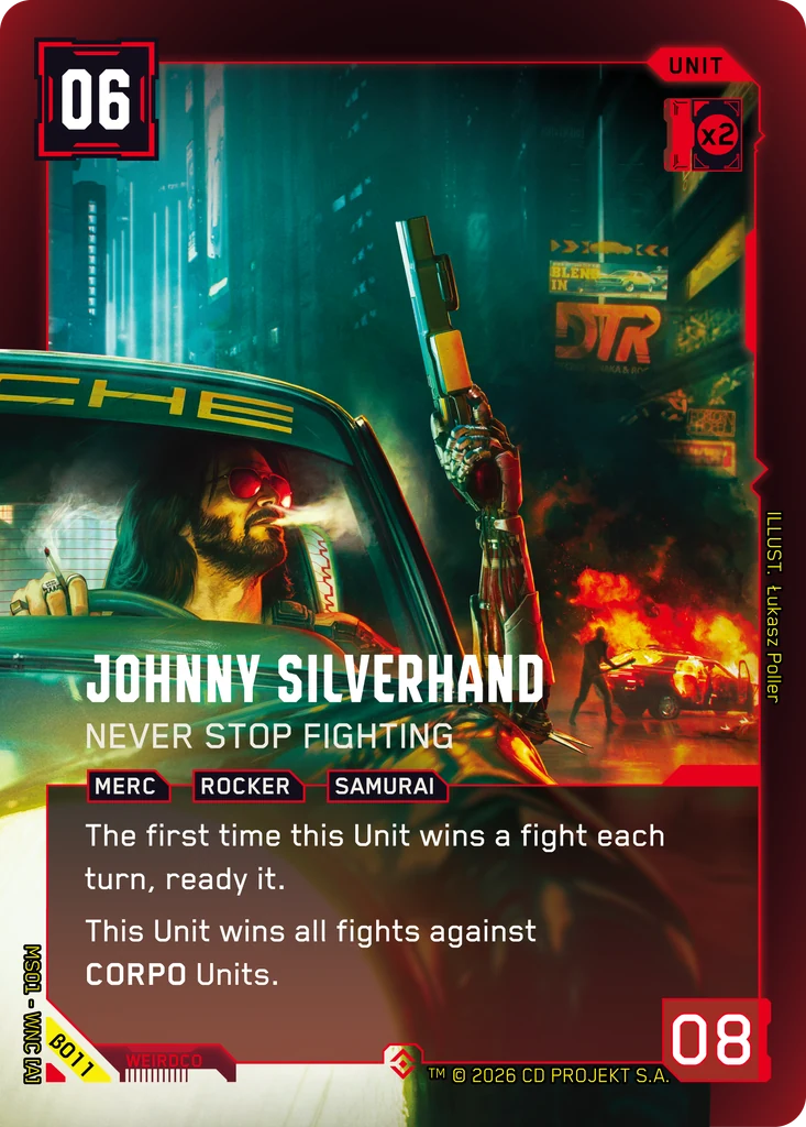 Johnny Silverhand — Never Stop Fighting card front