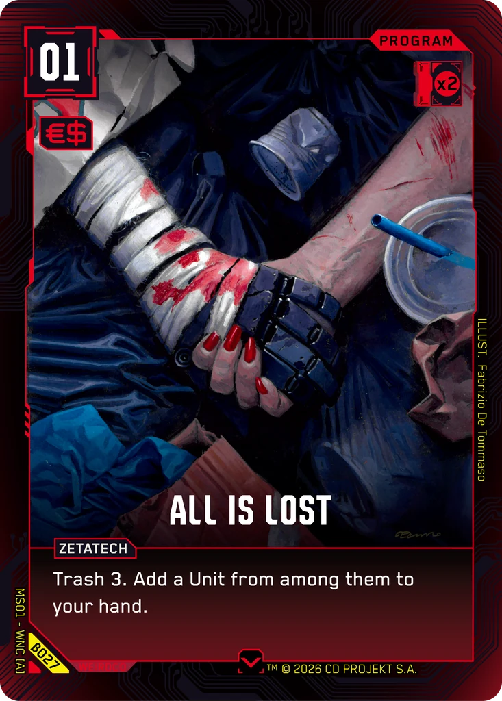 All is Lost card front