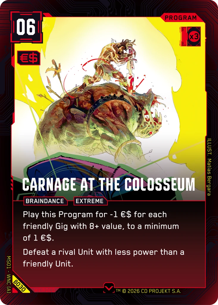 Carnage at the Colosseum card front