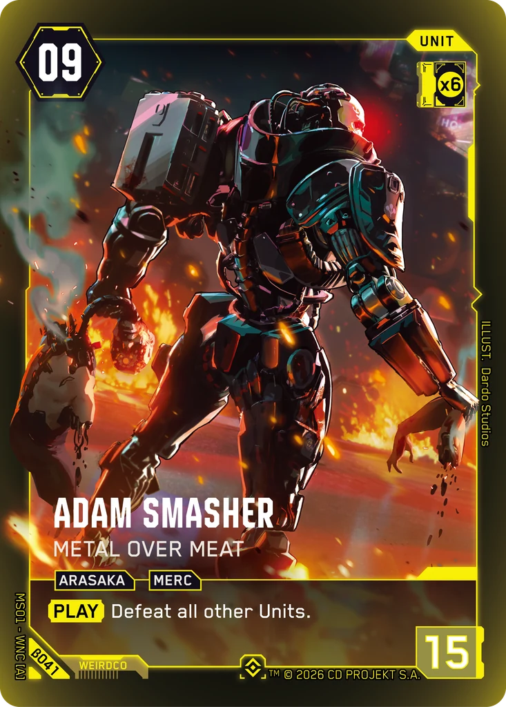 Adam Smasher — Metal Over Meat card front