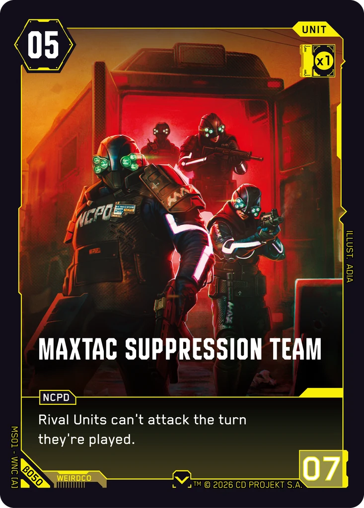 MaxTac Suppression Team card front