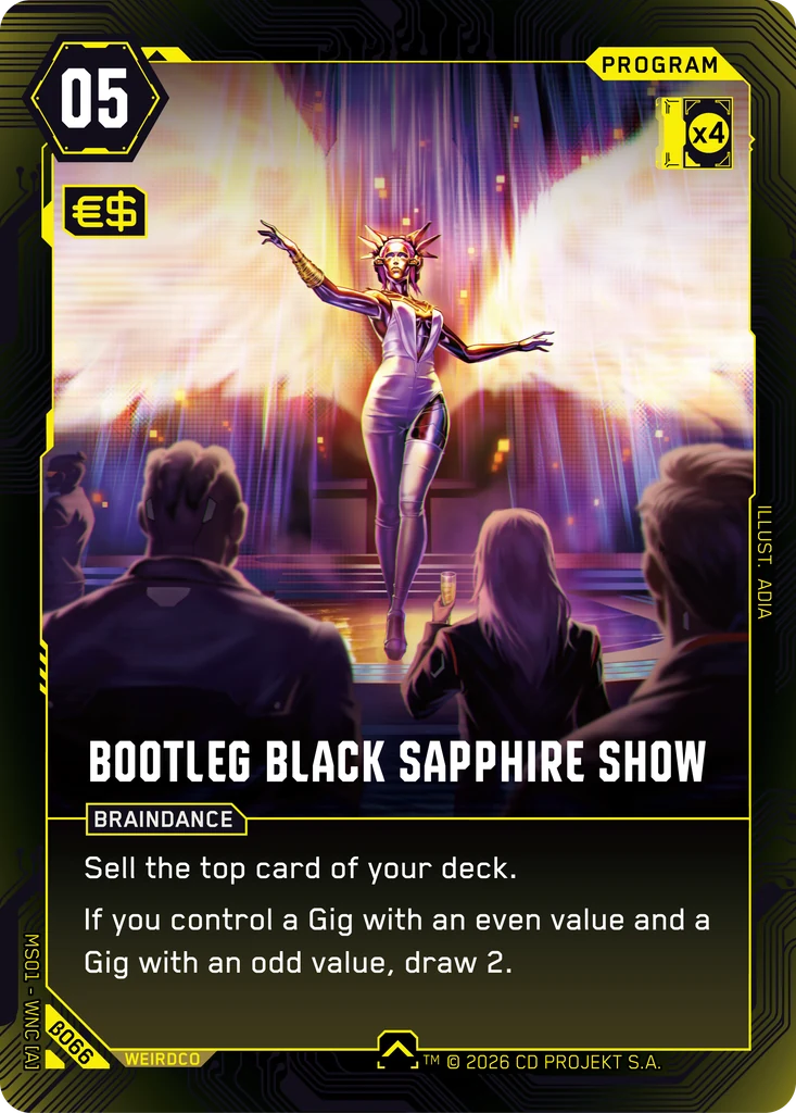 Bootleg Black Sapphire Show card front