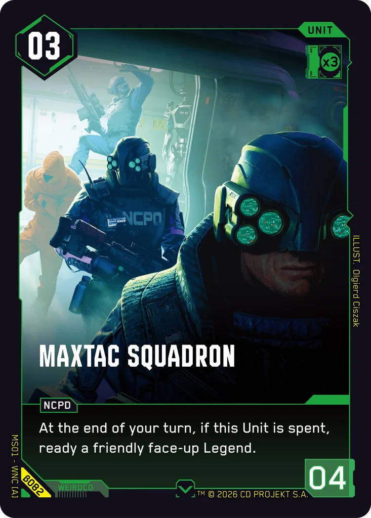 MaxTac Squadron card front