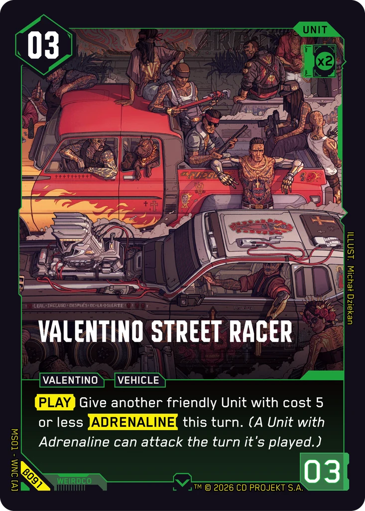 Valentino Street Racer card front