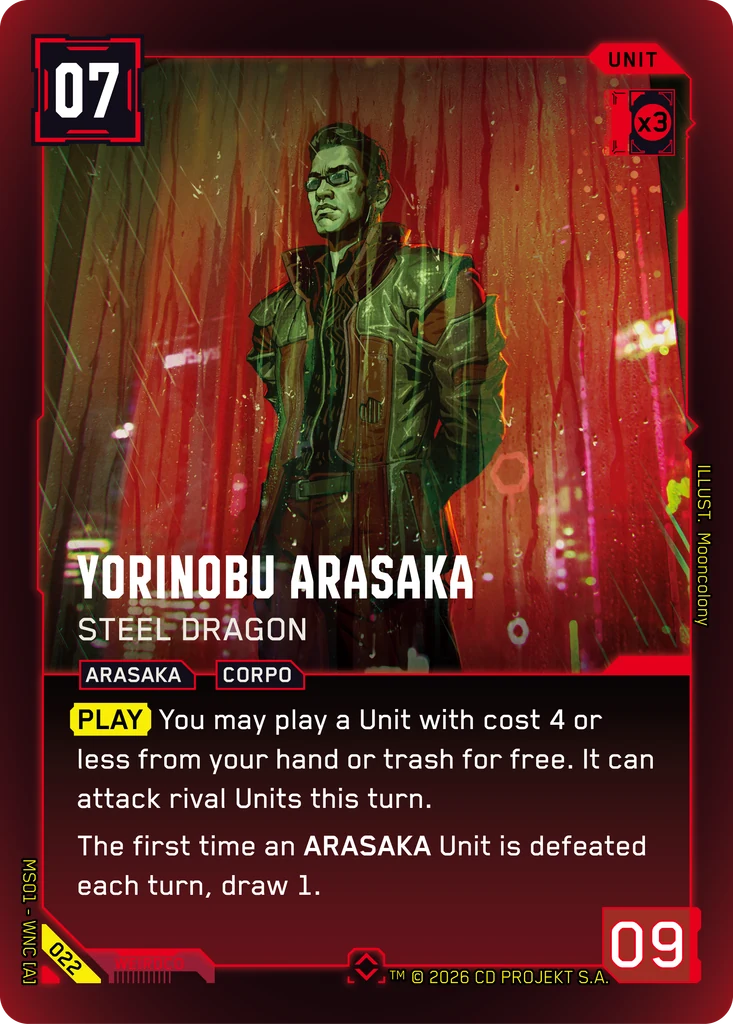 Yorinobu Arasaka — Steel Dragon card front