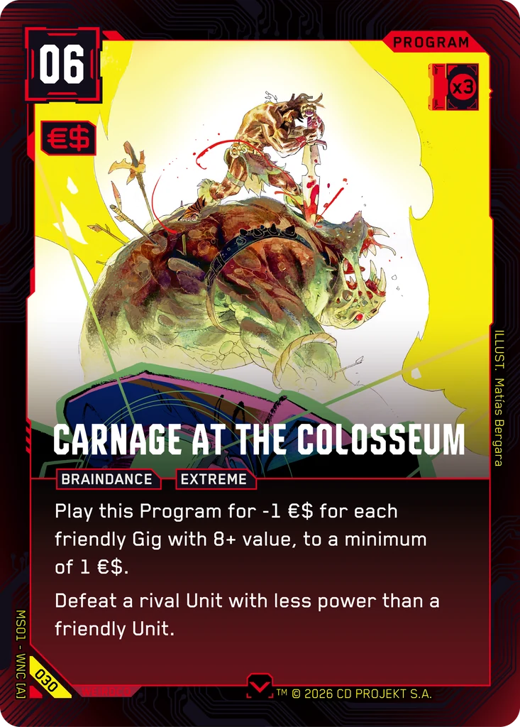 Carnage at the Colosseum card front