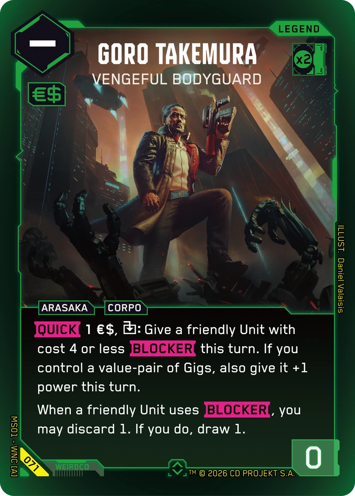 Goro Takemura — Vengeful Bodyguard card front