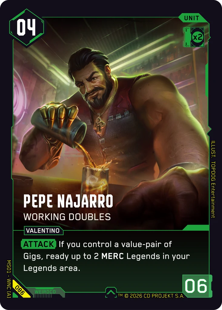 Pepe Najarro — Working Doubles card front