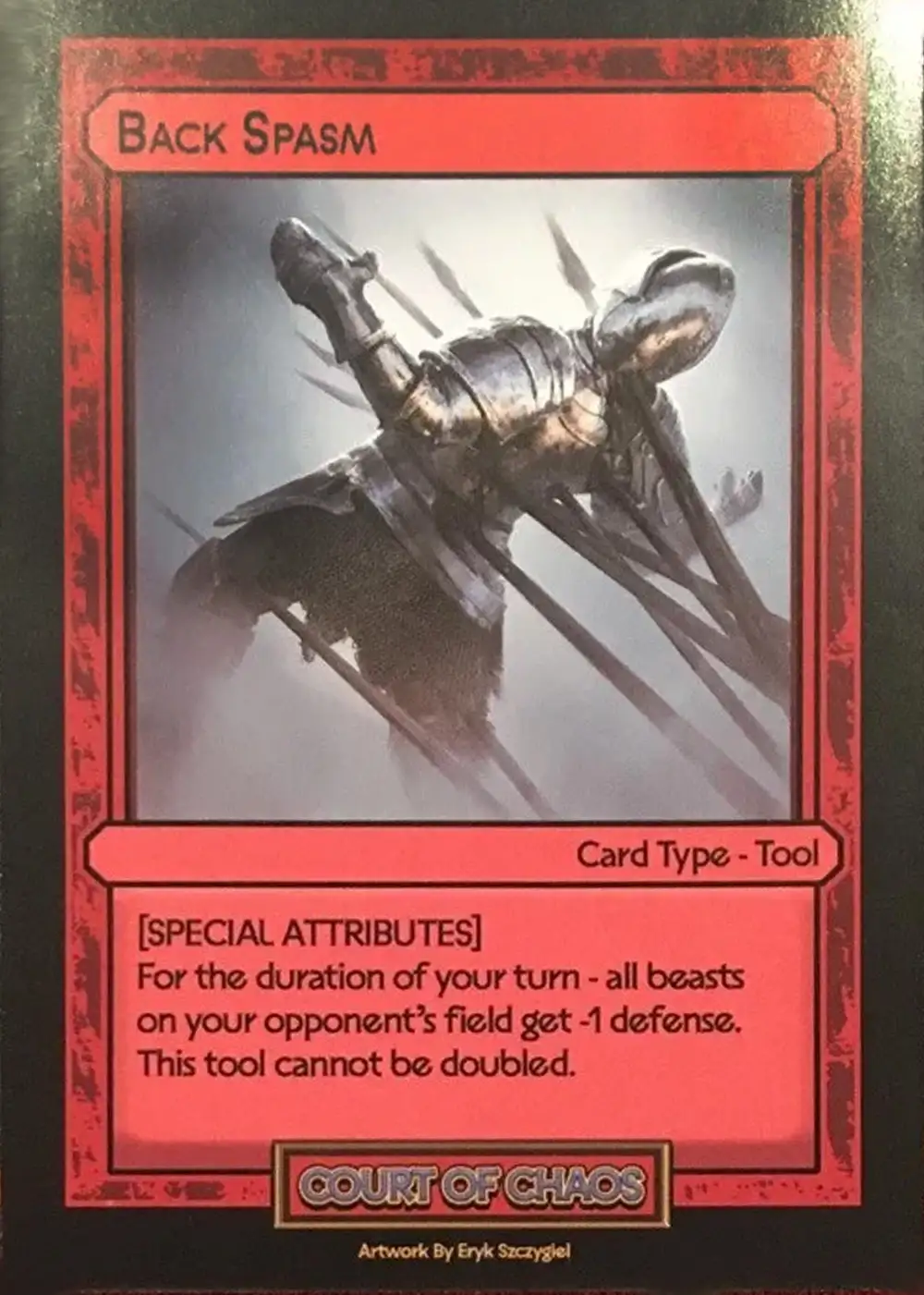 Back Spasm card front