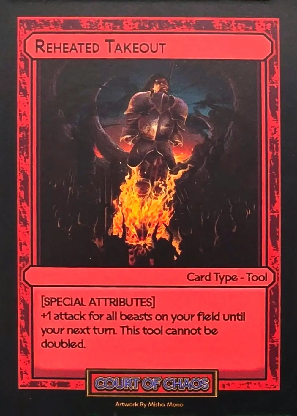 Reheated Takeout card front