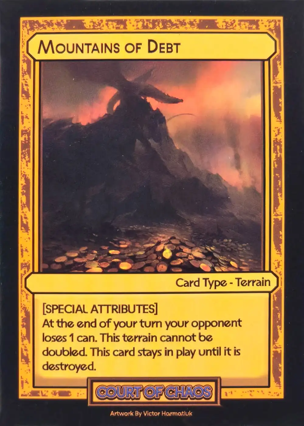 Mountains of Debt card front