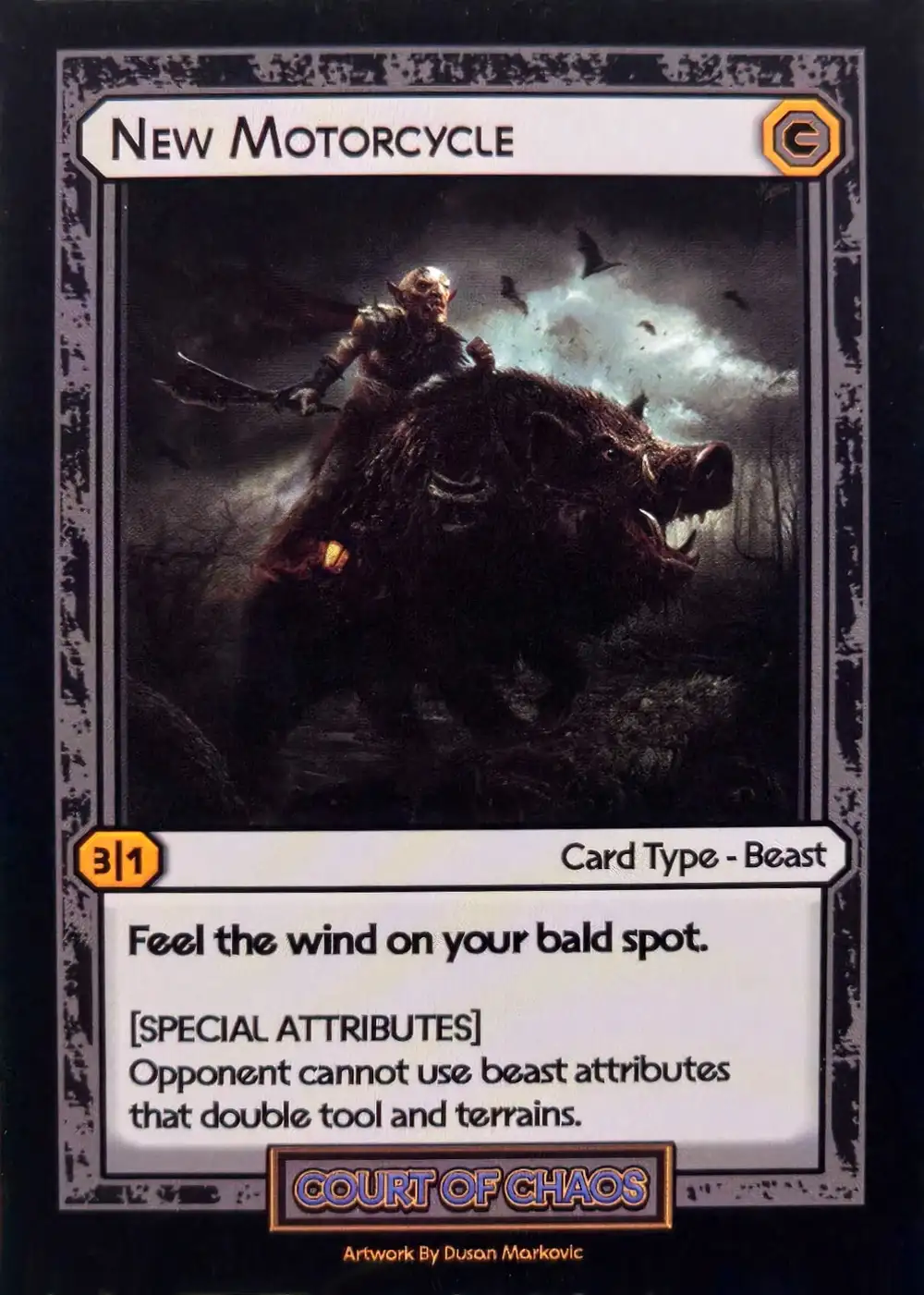 New Motorcycle card front