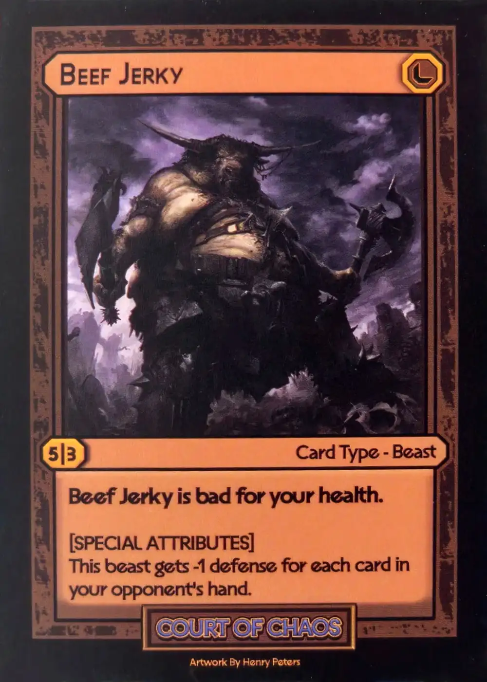 Beef Jerky card front